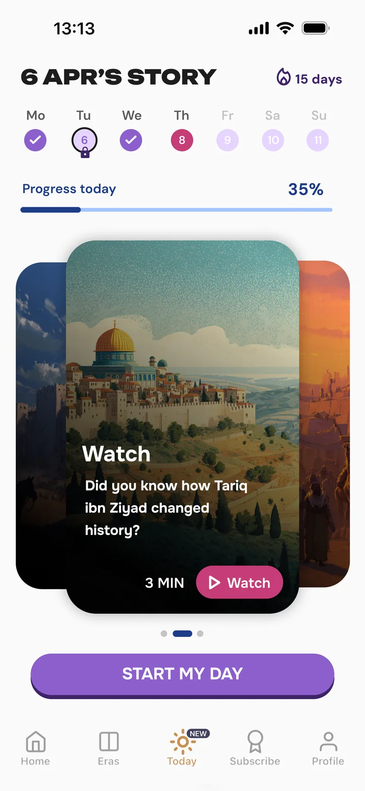 The Archives daily story screen