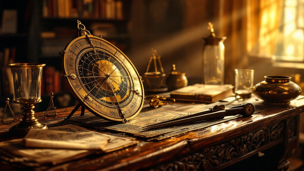 A Golden Age scholar's study full of instruments